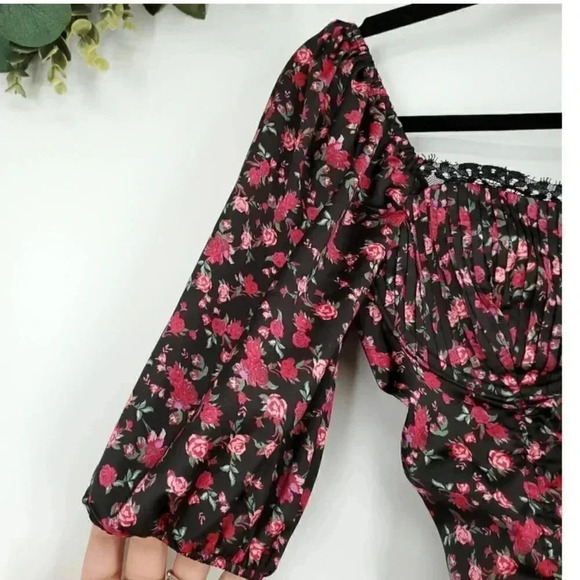 For Love & Lemons Melrose Romantic Ruched Floral Sexy Mini Dress Size Small - Picture 13 of 16
